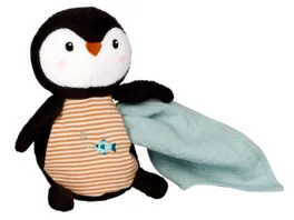 Die Spiegelburg Kuscheltier mit Schnuffeltuch Pinguin Little Wonder nachhaltig mit Recycling Material und Baumwolle aus kontrolliert biologischem Anbau