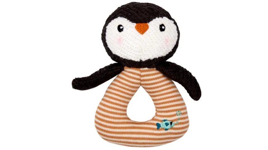 Die Spiegelburg - Ringrassel Pinguin Little Wonder (nachhaltig mit Recycling-Material und Baumwolle aus kontrolliert biologischem Anbau)