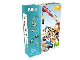 BRIO Builder Kindergartenset 210 tlg Das kreative Konstruktionsspielzeug aus Schweden Grosses Komplettset mit zahlreichen Bauelementen und viel Werkzeug Fuer Kinder ab 3 Jahren
