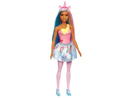 Barbie Dreamtopia Einhorn Puppe im Regenbogen Look Spielzeug fuer Kinder ab 3 Jahren