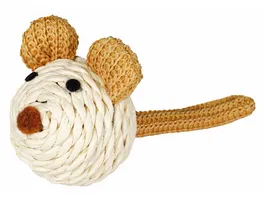 Trixie Maus mit Rassel Seil natur 5 cm Katzenspielzeug