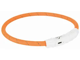 Trixie Leuchtring Flash USB orange L XL 65 cm 7 cm Hunde Zubehoer