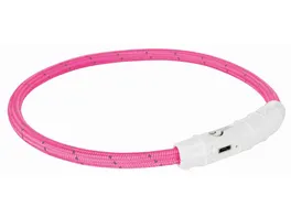 Trixie Leuchtring Flash USB pink L XL 65 cm 7 mm Hunde Zubehoer