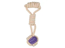 Trixie Baumwollgemisch Spieltau mit eingeflochtenem Ball 6 cm 23 cm Hunde Spielzeug