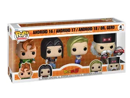 Funko POP Dragon Ball Z Android 16 Android 17 Android 18 Dr Gero 4 Pack