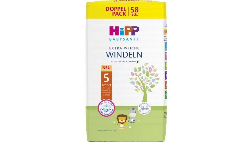 HiPP Babysanft Windeln Junior 5, Doppelpack