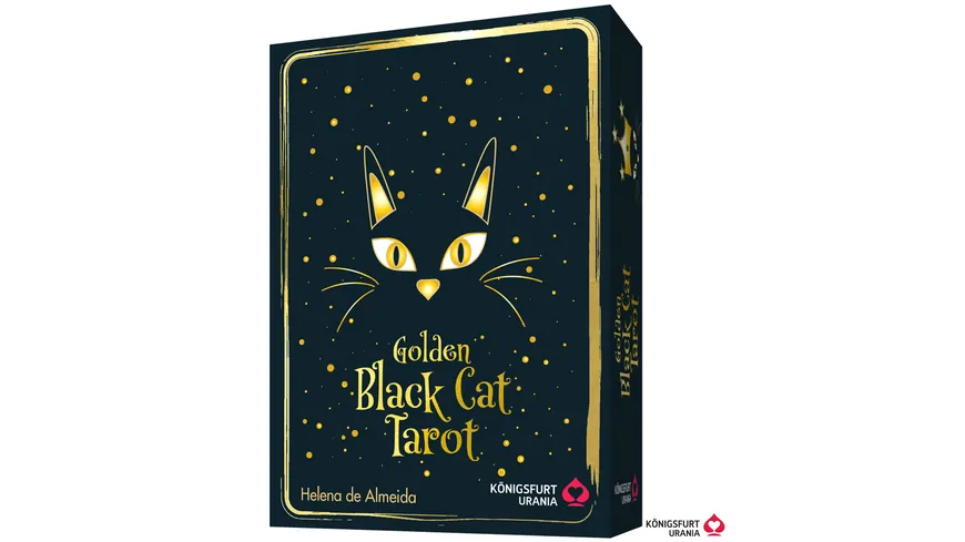 Golden Black Cat Tarot - Hochwertige Stülpdeckelschachtel mit Goldfolie
