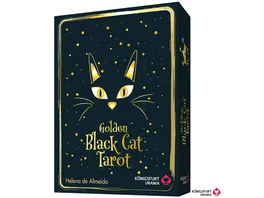 Golden Black Cat Tarot Hochwertige Stuelpdeckelschachtel mit Goldfolie