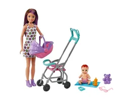 Barbie Skipper Babysitters Inc Puppe und Kinderwagen Spielset fuer Kinder ab 3 Jahren