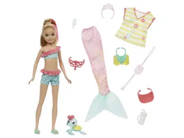 Barbie Meerjungfrauen Power Stacie Puppe mit Meerjungfrauenflosse Haustier und Zubehoer