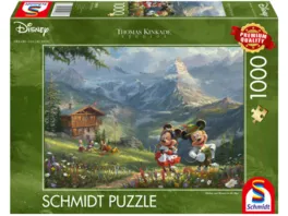 Schmidt Spiele Erwachsenenpuzzle Mickey Minnie in den Alpen 1000 Teile
