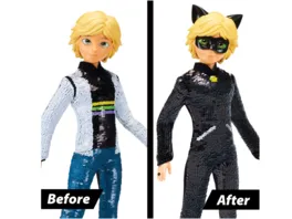 Bandai Miraculous Fashion Flip Cat Noir Puppe verwandelt sich im Handumdrehen von Adrien in Cat Noir