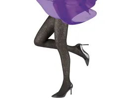 MOVE UP Damen Feinstrumpfhose mit Floral Design 50 DEN