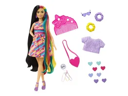 Barbie Totally Hair Puppe schwarze bunte Haare inkl Styling Zubehoer