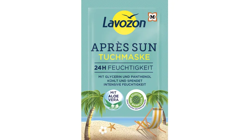 LAVOZON Tuchmaske Après Sun 24h Feuchtigkeit