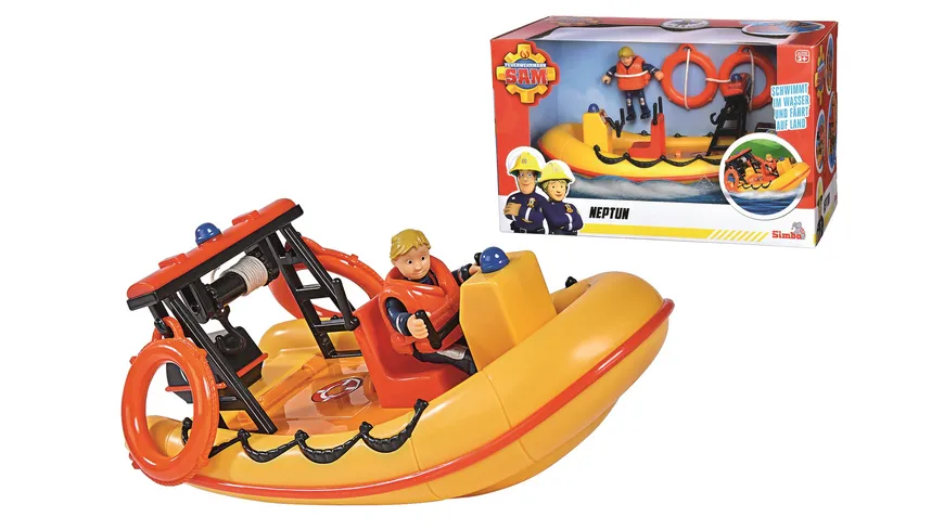 Simba 109252571 - Feuerwehrmann Sam - Neptun Boot mit Figur