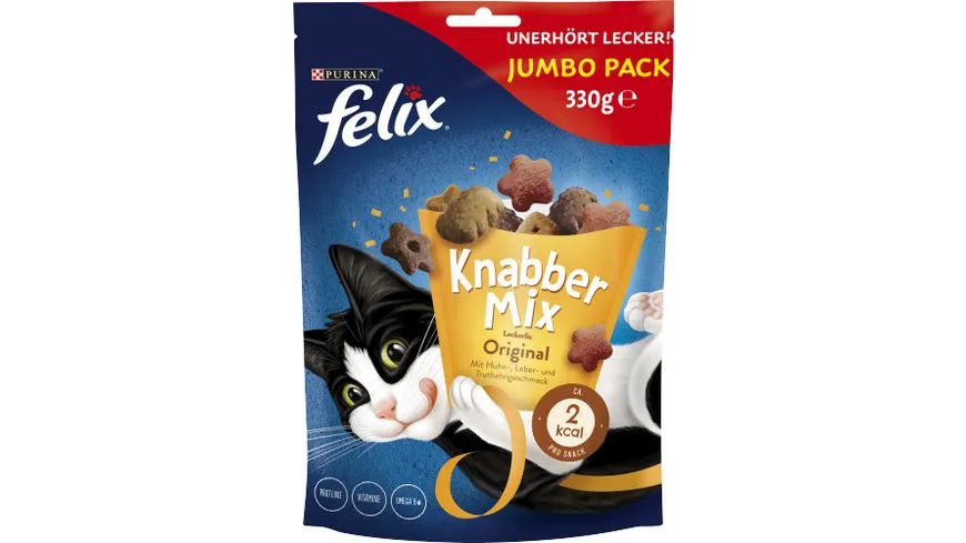 FELIX Katzensnack KNABBERMIX Original Huhn, Leber, Truthahn