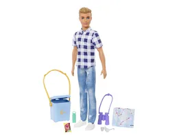 Barbie Abenteuer zu zweit Ken Camping Puppe und Zubehoer Spielzeug fuer Kinder ab 3 Jahren