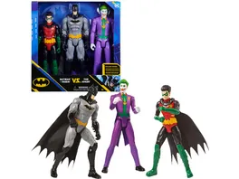 Spin Master Batman 30cm Figuren Set aus Batman Rebirth Robin und Joker inkl Stoffumhang original Comic Design