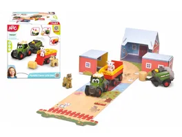 Dickie Toys ABC Fendt Traktor mit Anhaenger Heuballenpresse Tieren Diorama Set Spielzeug Trecker 30 cm mit Licht Sound