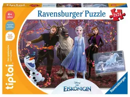 Ravensburger tiptoi Spiel Puzzle fuer kleine Entdecker Disney Die Eiskoenigin 2x24 Teile Kinderpuzzle ab 4 Jahren