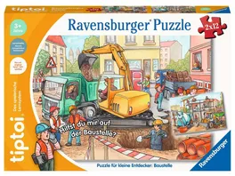Ravensburger tiptoi Puzzle Puzzle fuer kleine Entdecker Baustelle Puzzle fuer Kinder ab 3 Jahren fuer 1 Spieler