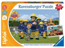 Ravensburger tiptoi Puzzle Puzzle fuer kleine Entdecker Feuerwehrmann Sam Kinderpuzzle fuer Kinder ab 4 Jahren fuer 1 Spieler