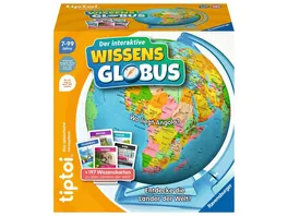 Ravensburger tiptoi Spiel Der interaktive Wissens Globus Lern Globus fuer Kinder ab 7 Jahren lehrreicher Globus fuer Jungen und Maedchen fuer 1 4 Spieler