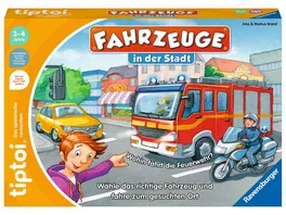 Ravensburger tiptoi Spiel Fahrzeuge in der Stadt Lernspiel ab 3 Jahren lehrreiches Zuordnungsspiel