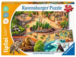 Ravensburger tiptoi Puzzle Puzzle fuer kleine Entdecker Zoo Kinderpuzzle ab 3 Jahren fuer 1 Spieler