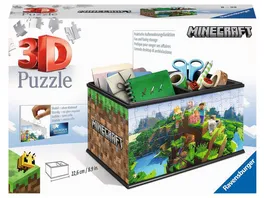 Ravensburger Puzzle 3D Puzzles Aufbewahrungsbox Minecraft 216 Teile Praktischer Organizer fuer Minecraft Fans ab 8 Jahren