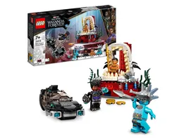 LEGO Marvel 76213 Koenig Namors Thronsaal Black Panther Spielzeug mit U Boot