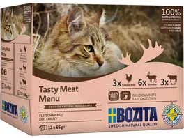 BOZITA Katzennassfutter Haeppchen in Gelee Fleisch Menue Multibox