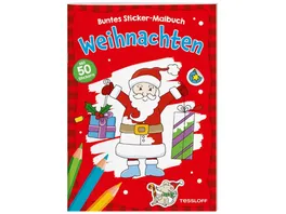 Weihnachten Buntes Sticker Malbuch