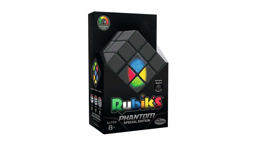 ThinkFun - Rubik's Phantom, der Zauberwürfel 3x3 von Rubik's im schwarzen Gewand - Das ideale Knobelspiel für Erwachsene und Kinder ab 8 Jahren