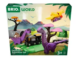 BRIO World 36094 Dinosaurier Abenteuer Set Zugset fuer Kinder ab 3 Jahren