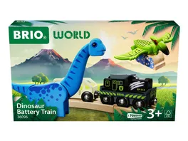 BRIO World 36096 Dinosaurier Batteriezug Spielzeugzug fuer Kinder ab 3 Jahren