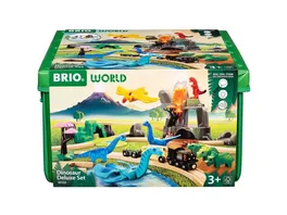 BRIO World 36104 Dinosaurier Deluxe Set 45 teiliges Zugset fuer Kinder ab 3 Jahren