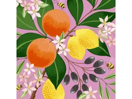 Paper Design Servietten Exotic Fruits 24x24cm