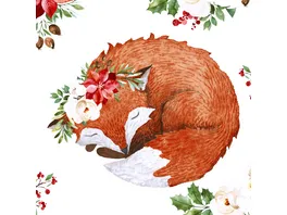 Paper Design Servietten Floral Fox 33x33cm