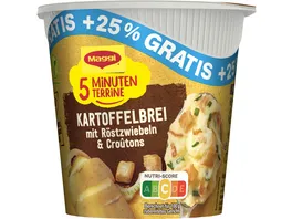 MAGGI 5 Minuten Terrine Kartoffelbrei mit Roestzwiebeln und Croutons