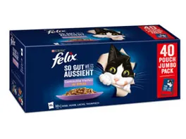 PURINA FELIX Katzennassfutter So gut wie es aussieht Gemischte Vielfalt in Gelee