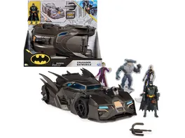 Spin Master Batman Offroad Batmobile mit Fanghaken Katapult und Gitter Zelle im Heck inkl 10 cm Batman Figur fuer Superheldenfans