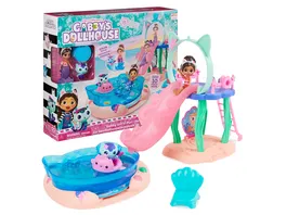 Gabby s Dollhouse Purrific Pool Party Spielset mit Gabby und Meerkaetzchen Figur