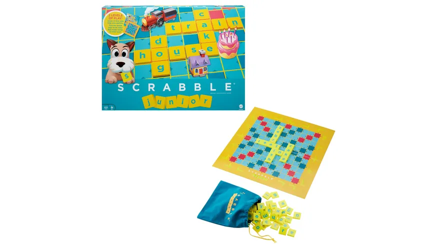 Mattel Games Scrabble Junior, Kinderspiel, Lernspiel, Brettspiel