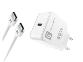 Cellularline USB C Charger Kit fuer Apple 30W PD White