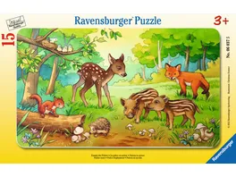 Ravensburger Rahmenpuzzle Tierkinder des Waldes 15 Teile