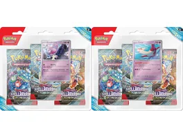 POKEMON Sammelkartenspiel Drei Boosterpack Blister Karmesin Purpur Stellarkrone