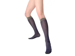 OROBLU Damen Kniestruempfe Checked Lace Knee Highs 20 DEN