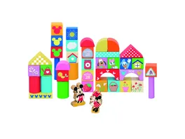 John 48705 Mickey und Minnie 40 teiliges Set mit Holzbausteinen und Holzfiguren